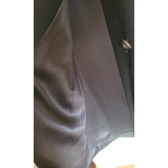 Vintage black wool coat with mink fur collar - Picture 2 of 7